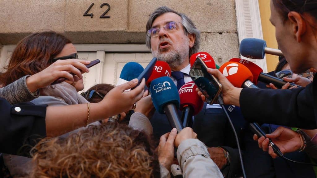 El vocal de la APM, Juan José Carbonero, ayer en Madrid.