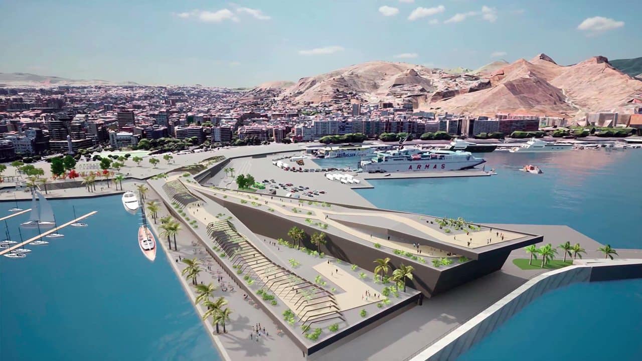 Infografía del proyecto del Muelle de Enlace, en la capital tinerfeña.