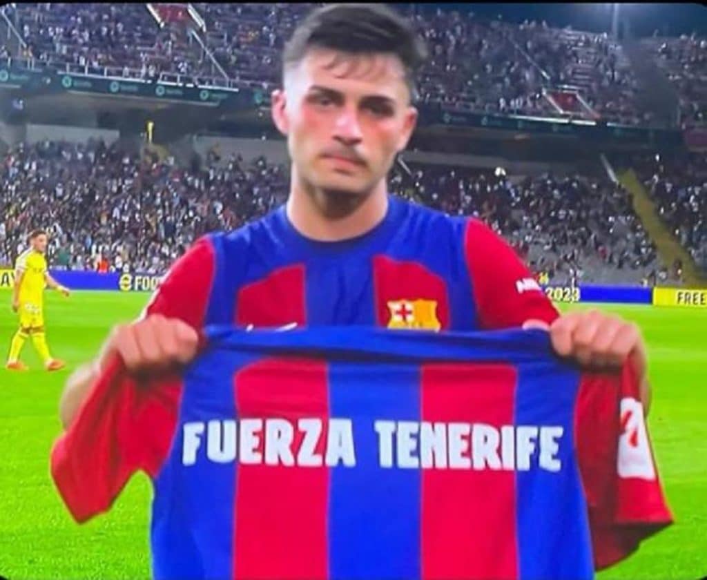 El tinerfeño Pedri marca con el Barça y se acuerda de su Isla