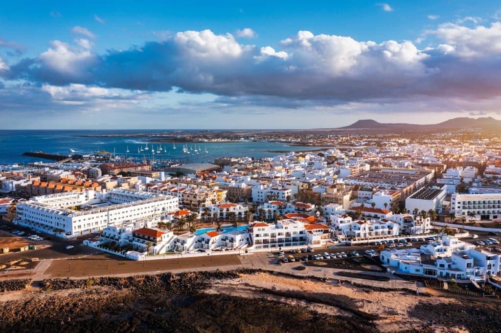 Vista aérea de Corralejo, en Fuerteventura. Shutterstock