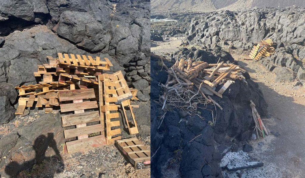 Denuncian la situación en una conocida cala de El Hierro: enseres y escombros abandonados