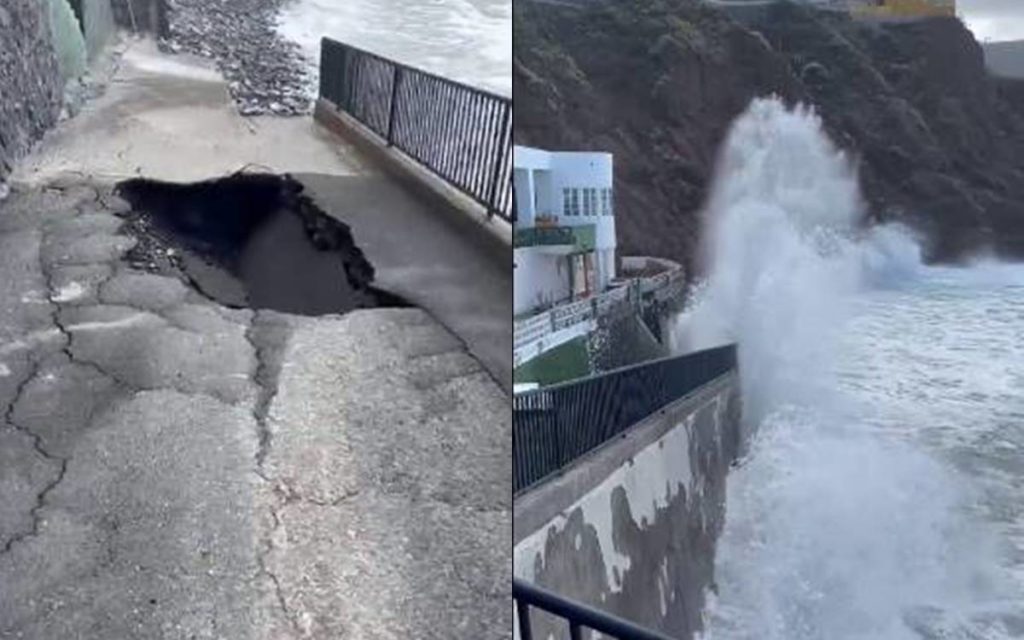 La furia del mar causa estragos en la costa de Tenerife