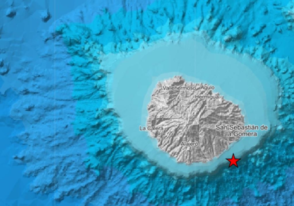Registrados cuatro terremotos en La Gomera, uno de magnitud 2,8