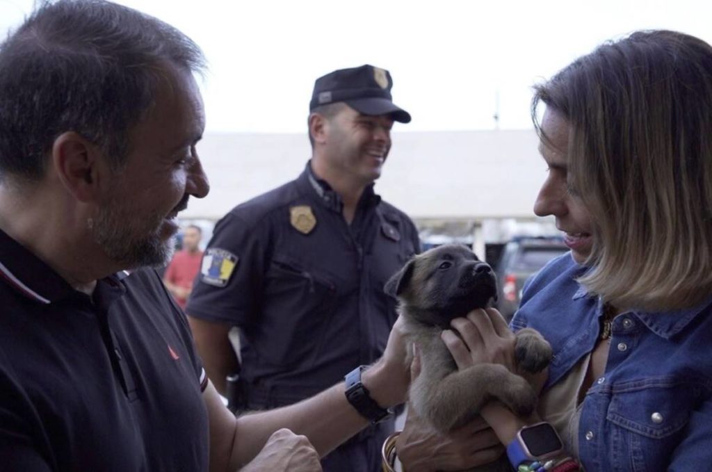 Los primeros cachorros de la Unidad Canina de la Policía Local de Santa Cruz cumplen un mes de vida