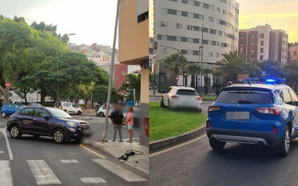 Dos accidentes en Santa Cruz de Tenerife. Policía Local