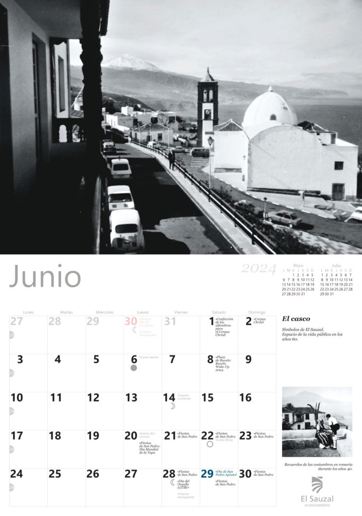 El calendario de 2024 está estructurado en 14 páginas, en cada una de los 12 meses lleva una foto principal. DA