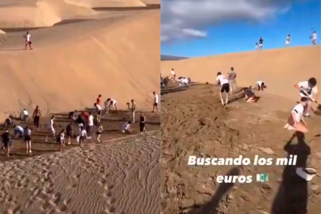 Otro atentado medioambiental en Canarias por los 'likes': buscan 1.000 euros enterrados en las Dunas de Maspalomas