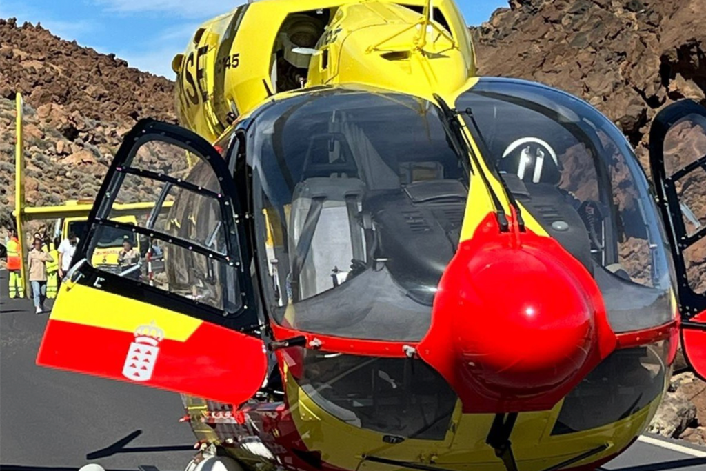 Rescatan en helicóptero a una mujer tras caerse en el Parque Nacional del Teide