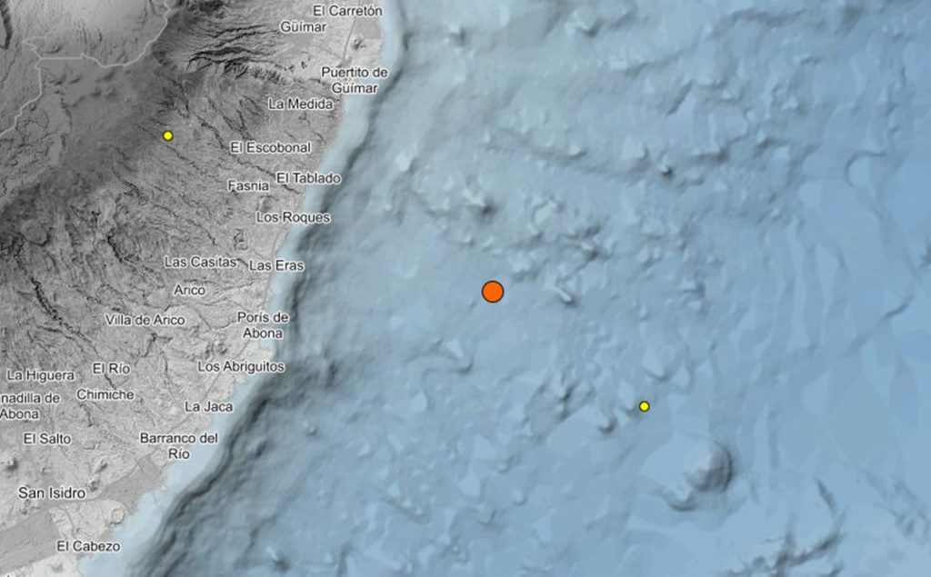 Terremoto de magnitud 3.3 al este de Tenerife