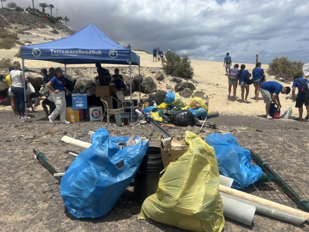 Fred. Olsen Express retira más de 480 kilos de residuos en una limpieza en la playa de Esquinzo en Fuerteventura