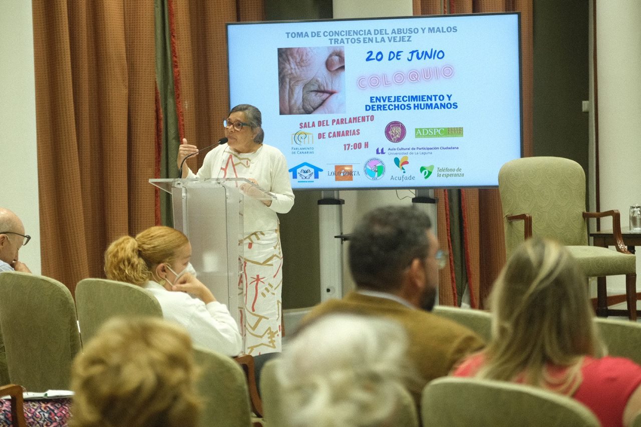 La profesora de Sociología y Antropología de la ULL Rosa Elena Rapp Luz, durante su exposición. Fran Pallero