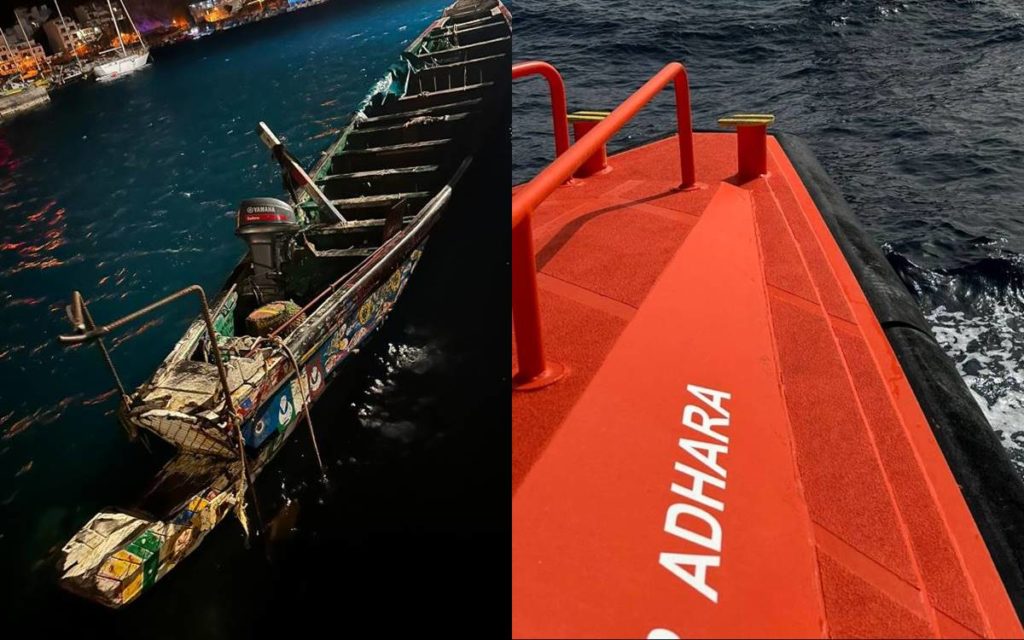 Acompañan a El Hierro a un cayuco con 76 personas, 25 de ellas menores y 16 mujeres