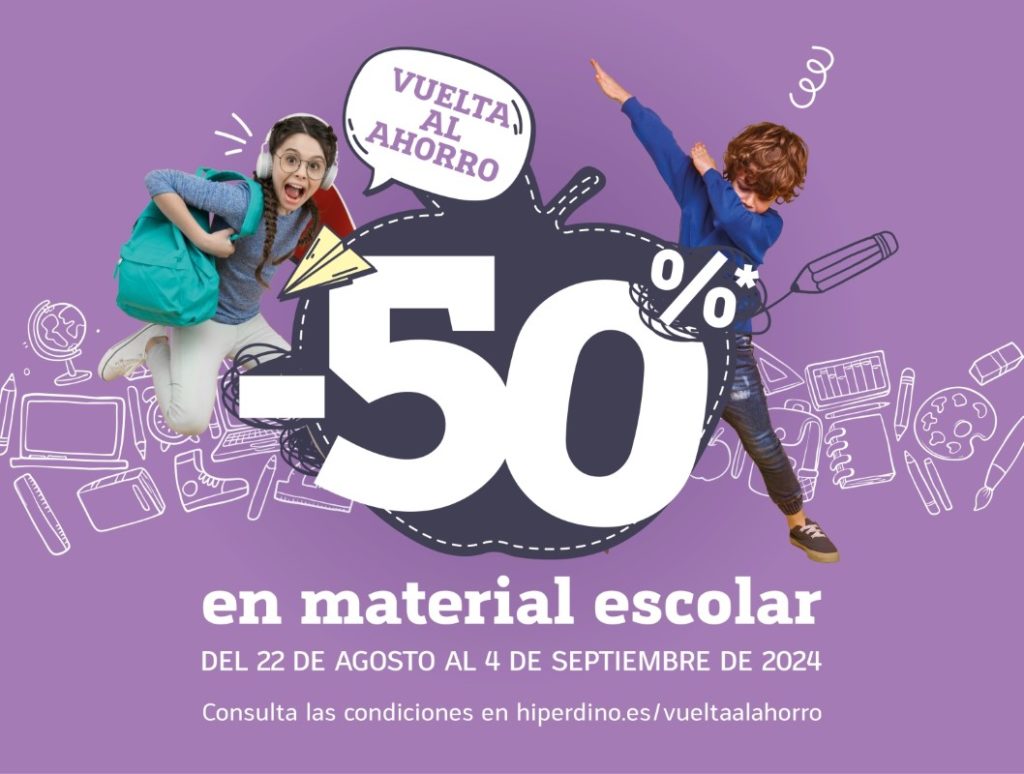 HiperDino ofrece descuentos del 50% en material escolar para la vuelta al cole