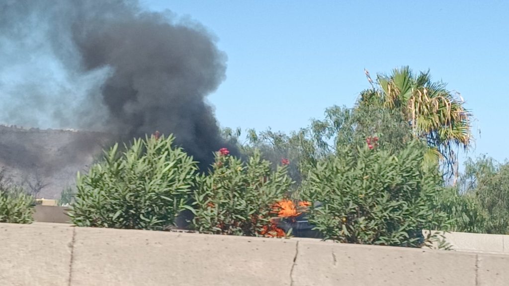 Alarma en la TF-5 por el incendio de un vehículo