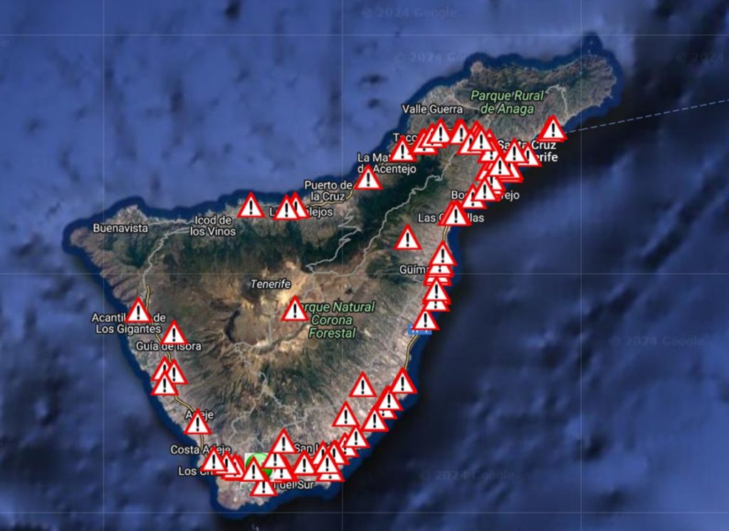 Estos son los puntos más peligrosos de las carreteras de Tenerife