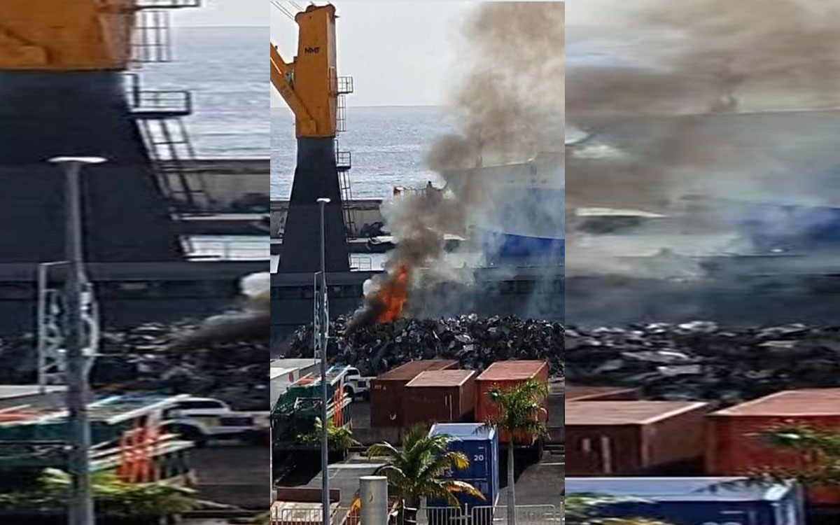 Incendio en Santa Cruz de Tenerife: una densa columna de humo se divisa a kilómetros