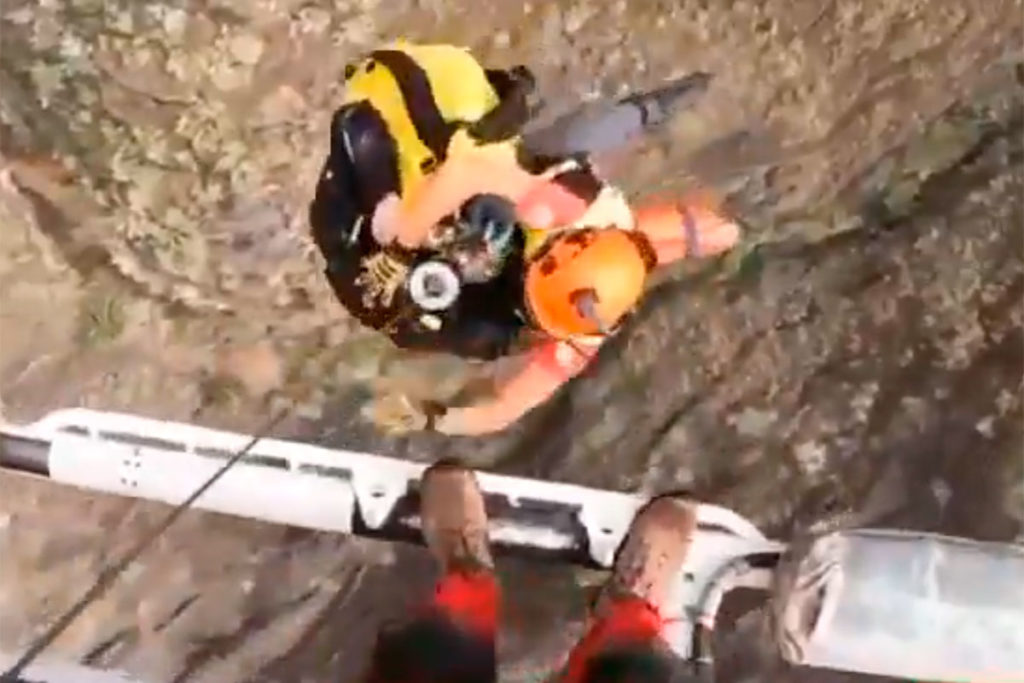 Rescatan en helicóptero a un hombre herido en el barranco de Masca