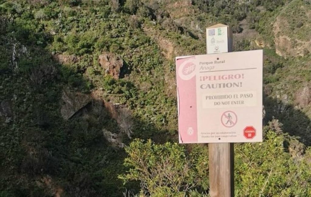 Sendero en Anaga cuyo acceso está prohibido. Policía Canaria
