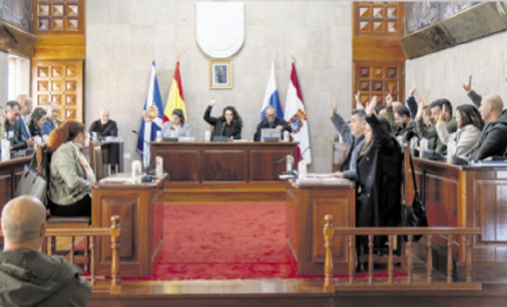 Un momento del pleno extraordinario celebrado ayer en el Ayuntamiento de Granadilla de Abona.