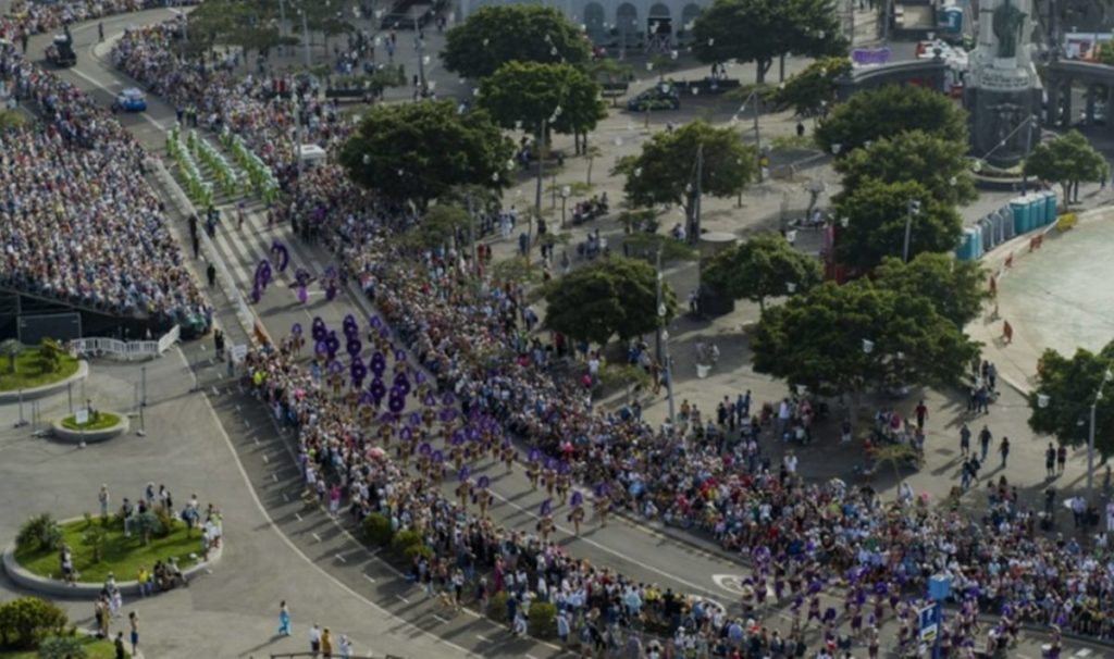 Imagen aérea del Coso del Carnaval chicharrero del pasado año.