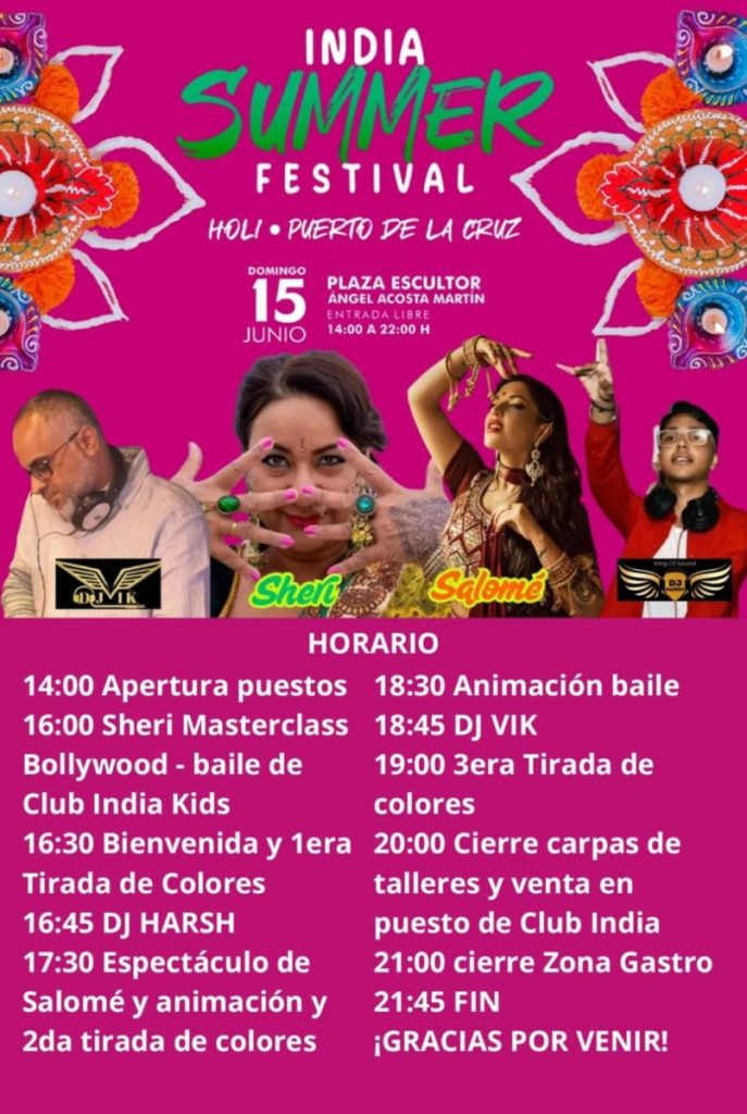 Explosion of Colours and Rhythm at the India Summer Festival in Puerto de la Cruz Explosion of Colours and Rhythm at the India Summer Festival in Puerto de la Cruz