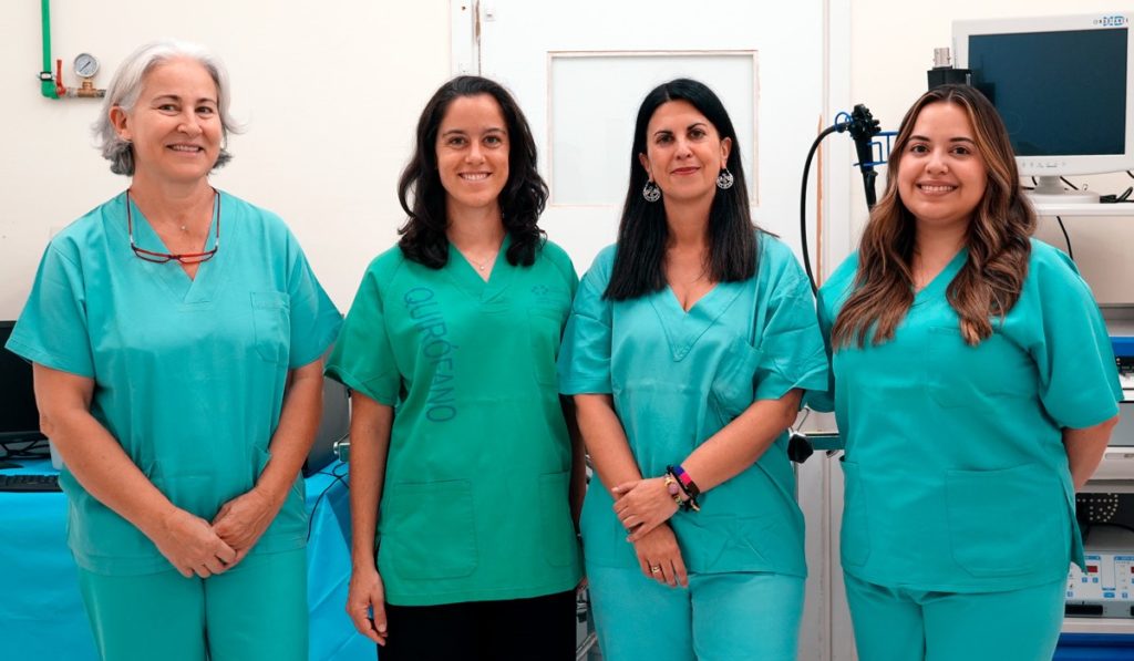 Investigadoras de la ULL buscan cura de una enfermedad ultrarrara. De izquierda a derecha, María Rosa Arnau, Carolina González Navasa, Elena Ramos Trujillo y Glorian Mura Escorche.