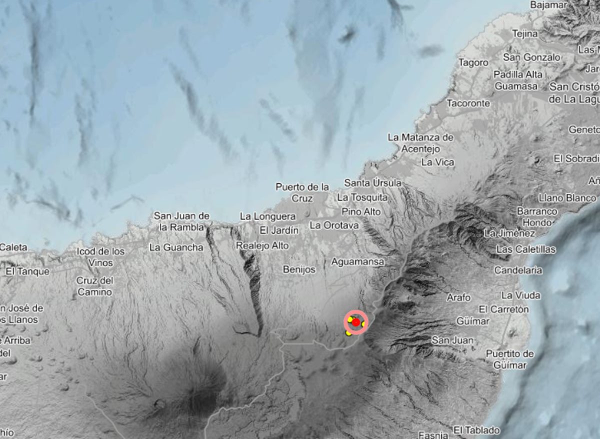 Nuevo enjambre sísmico en Tenerife: 22 terremotos en 24 horas