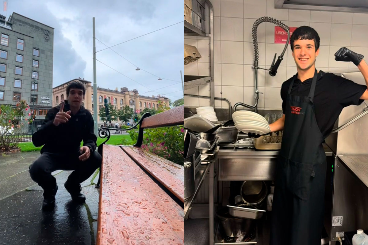 Un canario que vive en Noruega relata su primer día de trabajo como lavaplatos y desata un debate