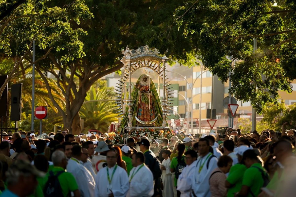 La Virgen, a su llegada a Santa Cruz el pasado día 11. Fran Pallero