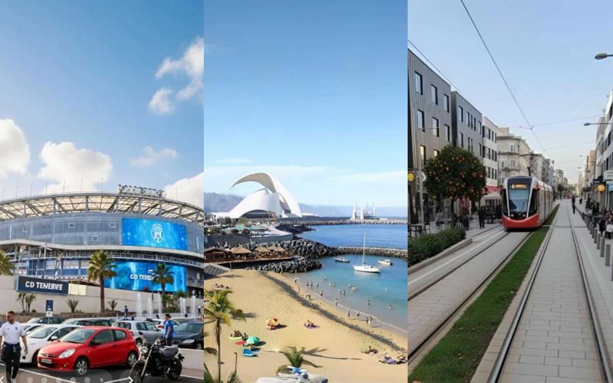 Con una playa del Parque Marítimo espectacular y un estadio digno de la Premier: así sería Tenerife rediseñada con IA