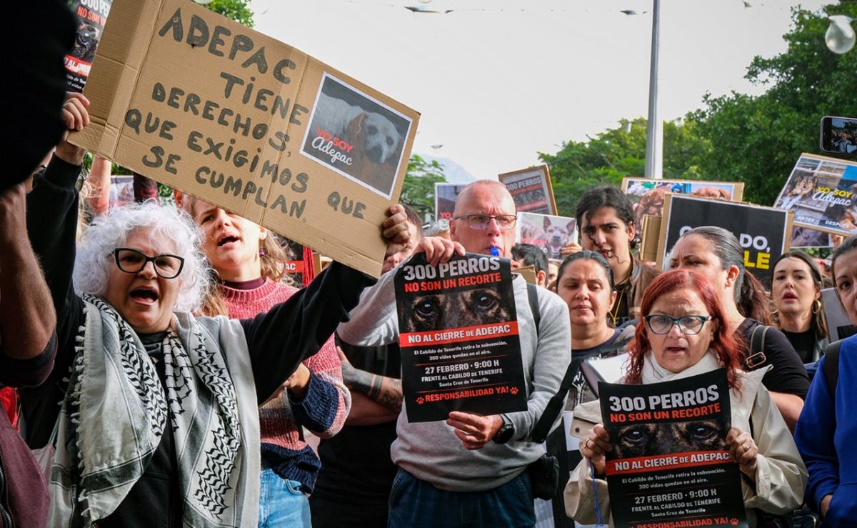 Un nutrido grupo de personas se manifestó ayer frente al Cabildo en defensa de Adepac.