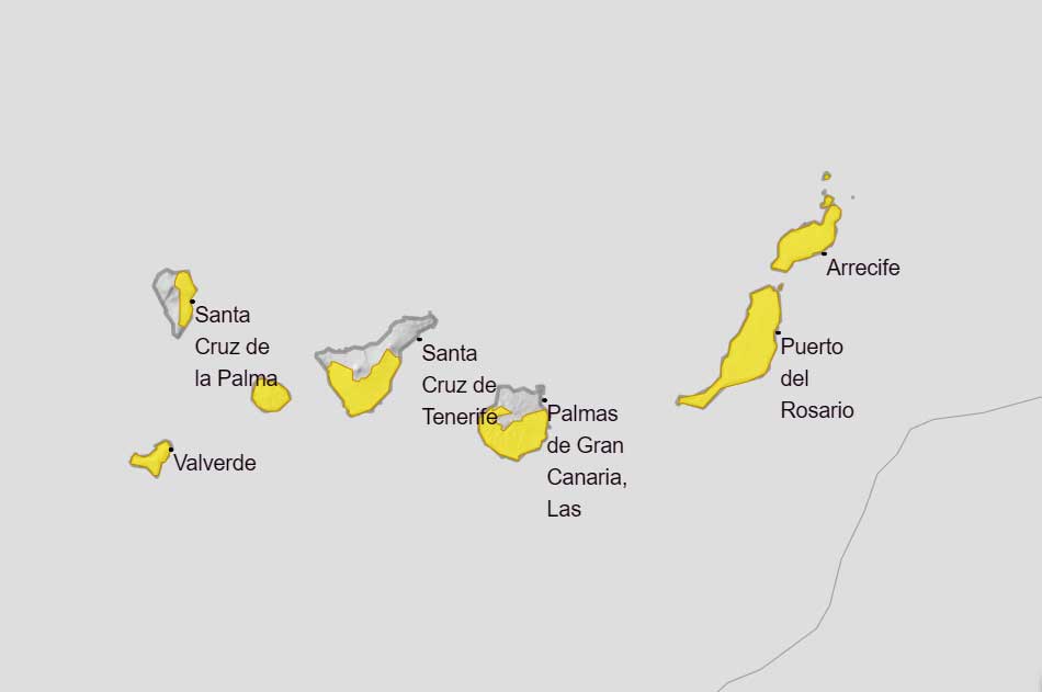 Mapa de la calima para el 16 de febrero de 2026