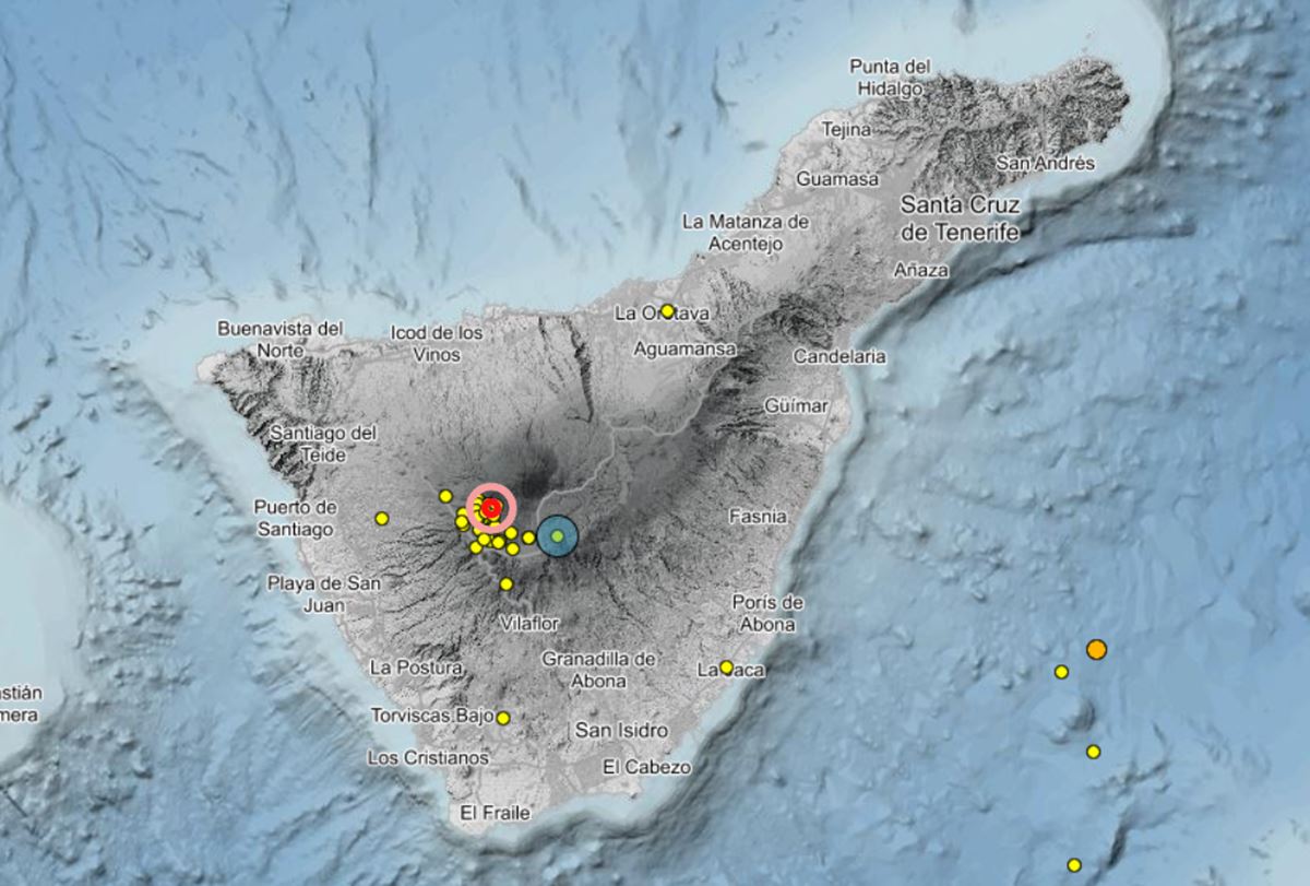 Enjambre sísmico bajo el Teide: el IGN detecta 50 terremotos la pasada madrugada