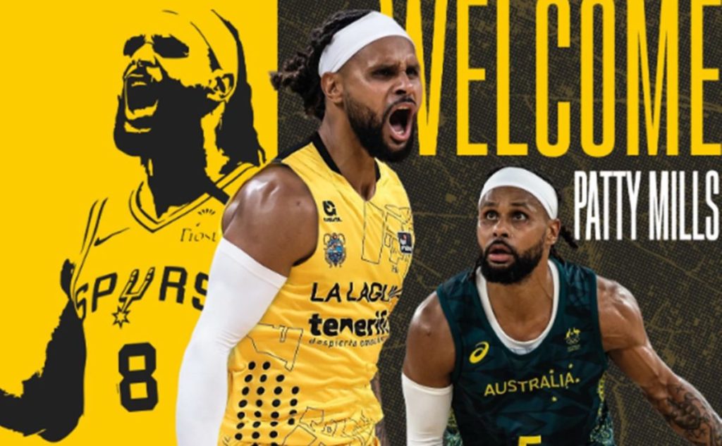 La Laguna Tenerife anuncia el fichaje de Patty Mills, un campeón de la NBA y leyenda de Australia