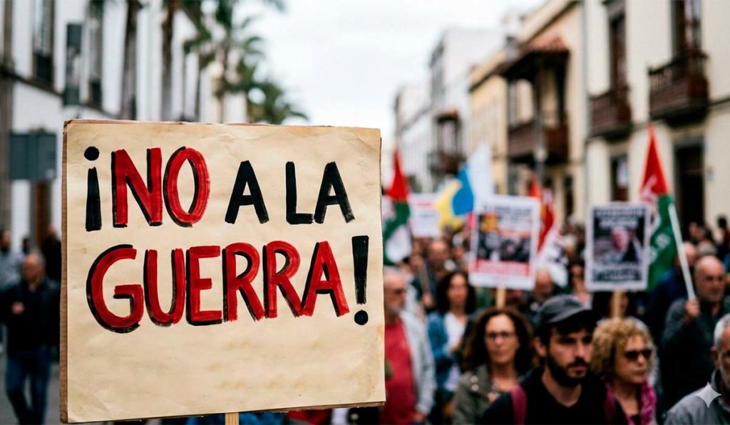 Contundente manifiesto de las izquierdas en Canarias contra la guerra: "La paz no se construye con bombas"