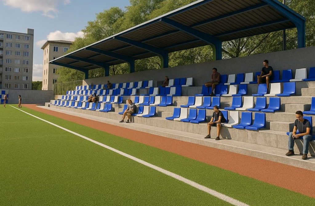 Infografías de las nuevas pérgolas solares para los campos de fútbol municipales. | DA