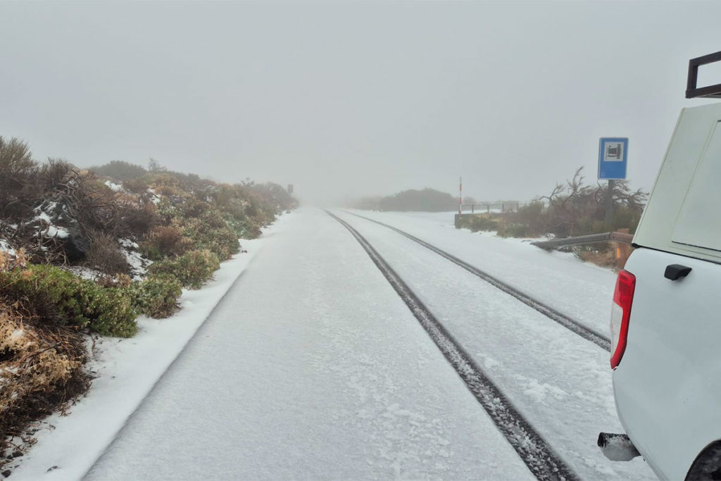 Las cifras de Therese en Tenerife: más de 200 litros en el sur y hasta 20 cm de nieve en el Teide