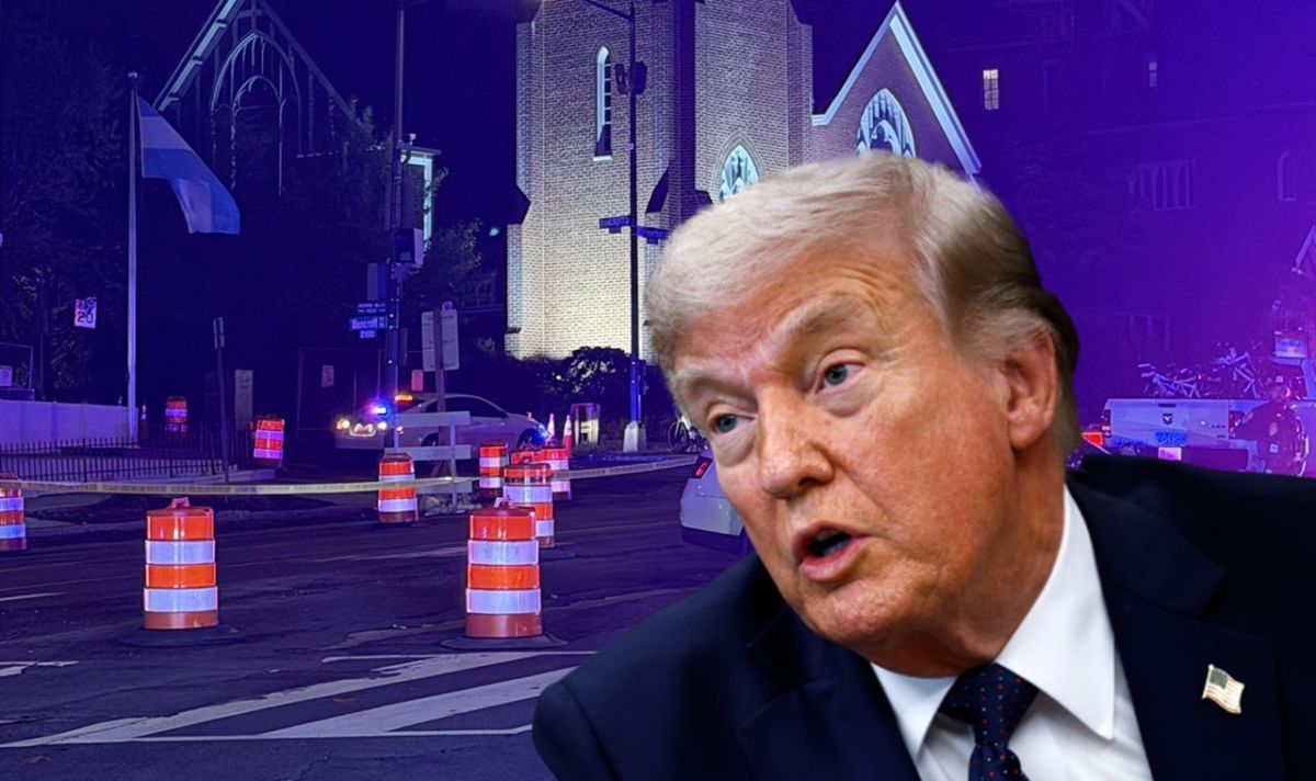Donald Trump en un montaje en la escena del tiroteo en la cena de corresponsales de la Casa Blanca
