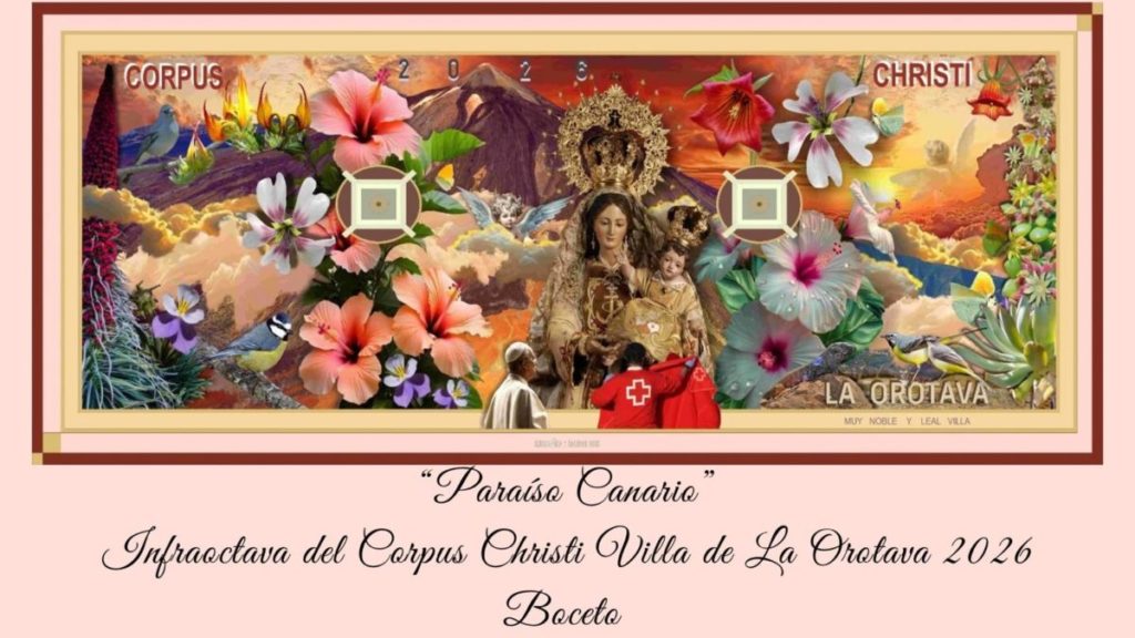 'Paraíso canario' es el título de la alfombra que se elaborará en la plaza del Ayuntamiento con motivo de la celebración del Corpus Christi. DA
