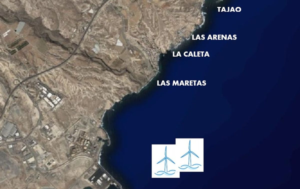 Colectivos vecinales se movilizan contra el parque eólico proyectado frente al mar en el sur de Tenerife