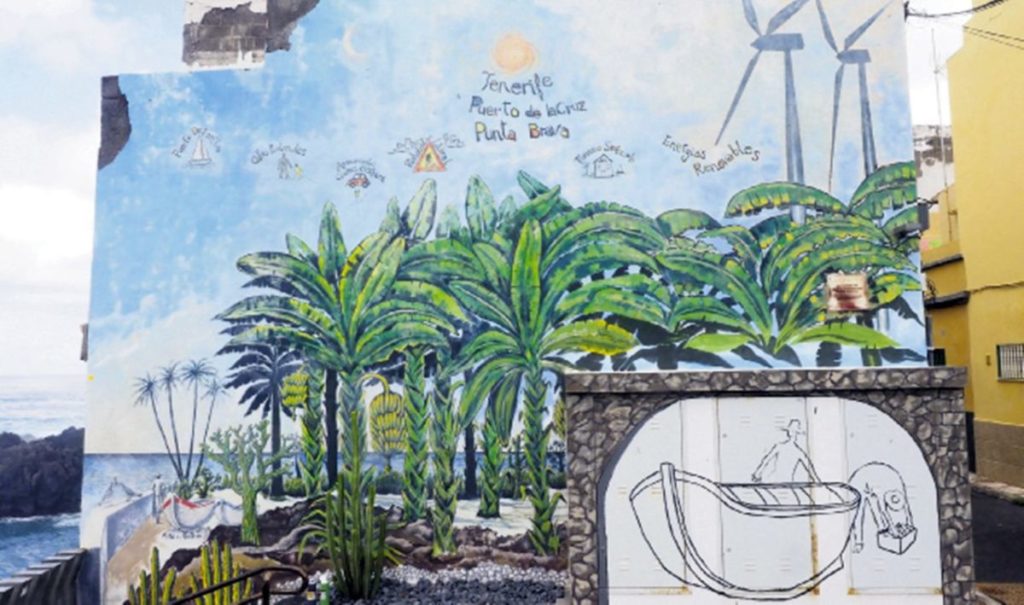 El mural de Punta Brava, de Cibelli, fue la primera obra de arte urbano de gran formato que se realizó en Puerto de la Cruz, en 2009.