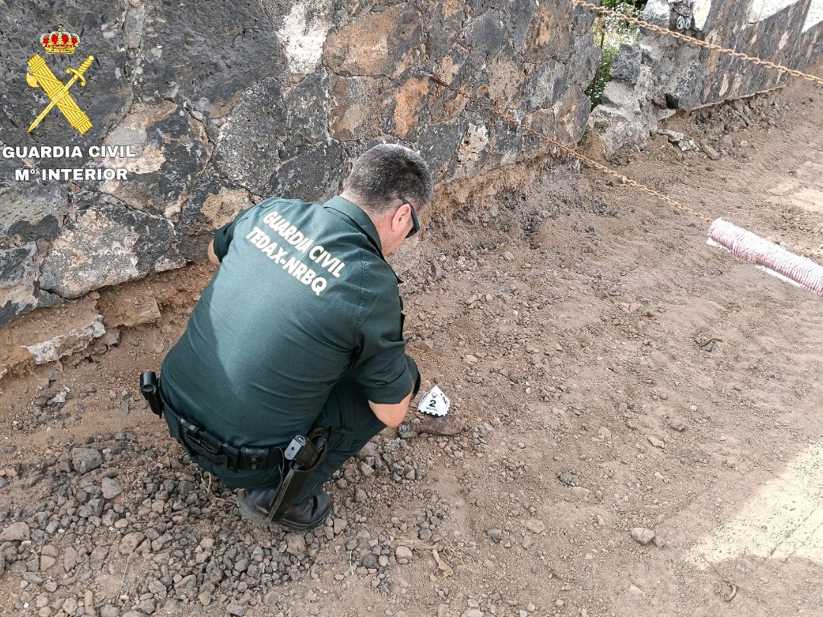 La Guardia Civil encuentra un proyectil de mortero en Canarias