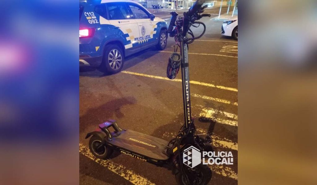 Cazan a un patinete eléctrico a 100 km/h en una persecución de película por Santa Cruz de Tenerife