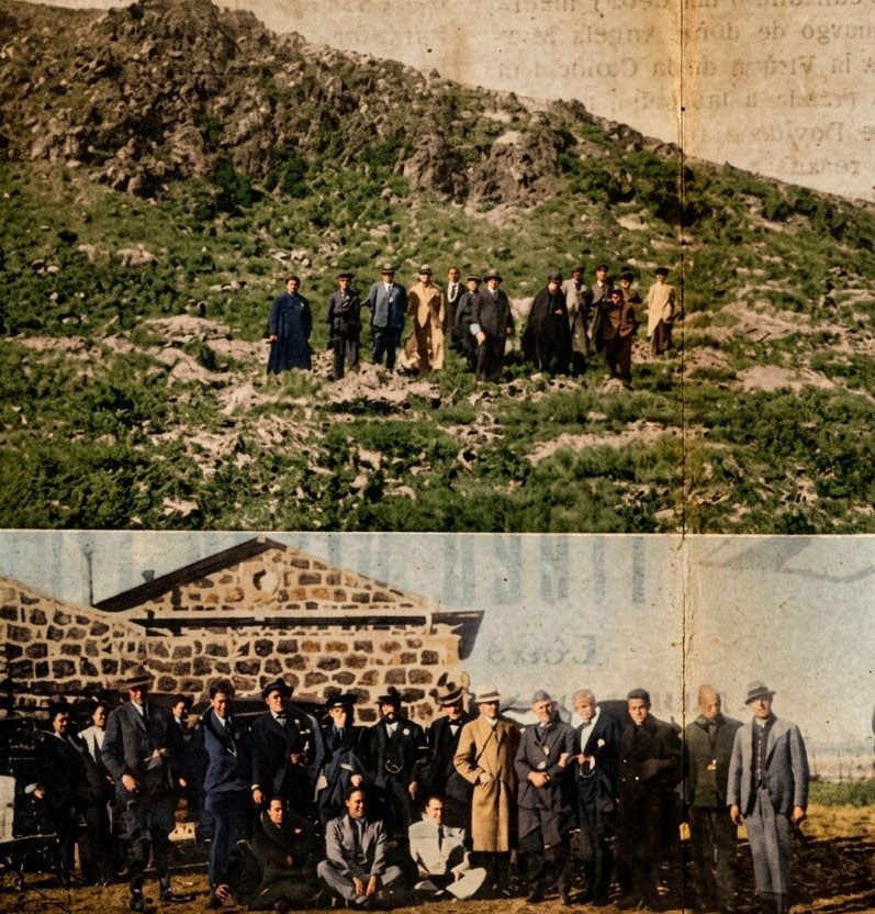 Comisión de pro monumento a Franco en su visita a Las Cañadas del Teide. Imagen de la Gaceta de Tenerife a 15 de noviembre de 1936