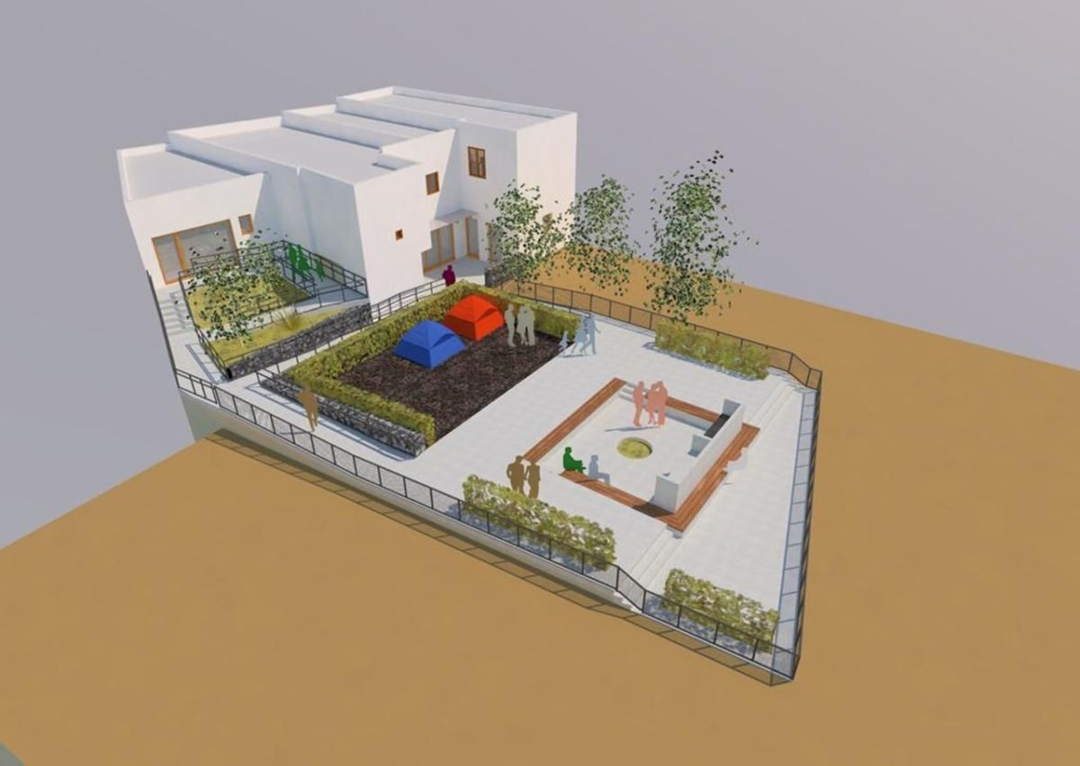 Renderizado del futuro albergue ubicado en la zona de La Zarza.