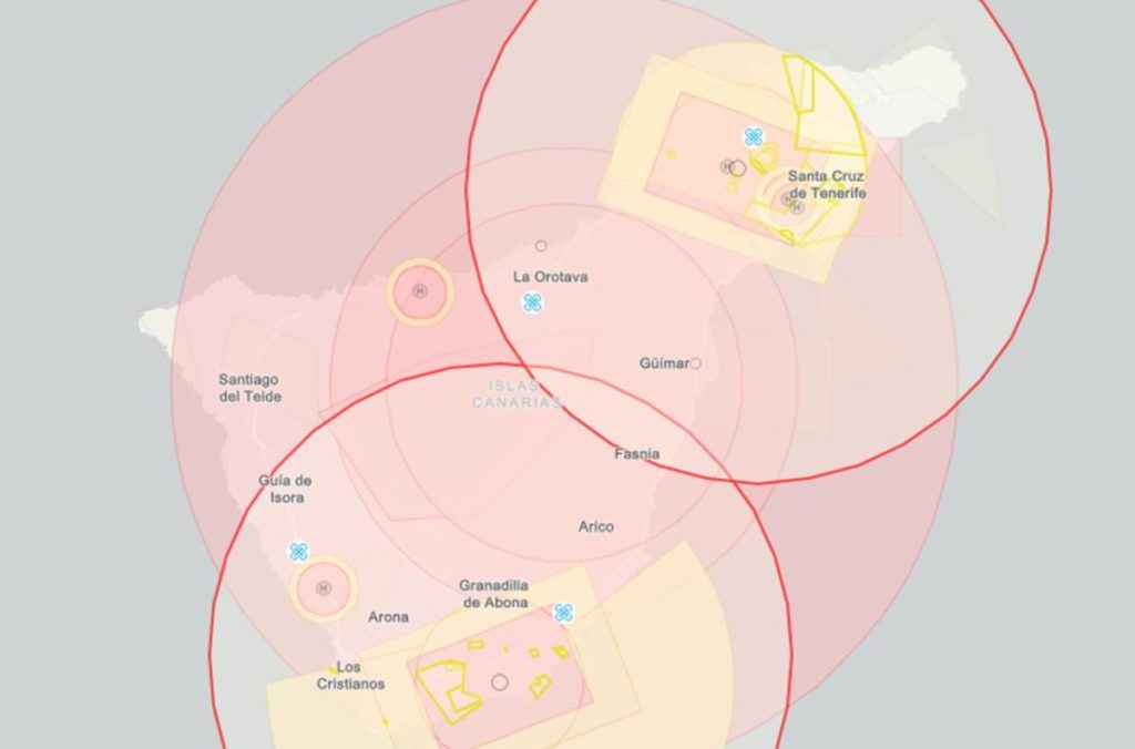 Mapa de restricciones aéreas de Enaire. | DA