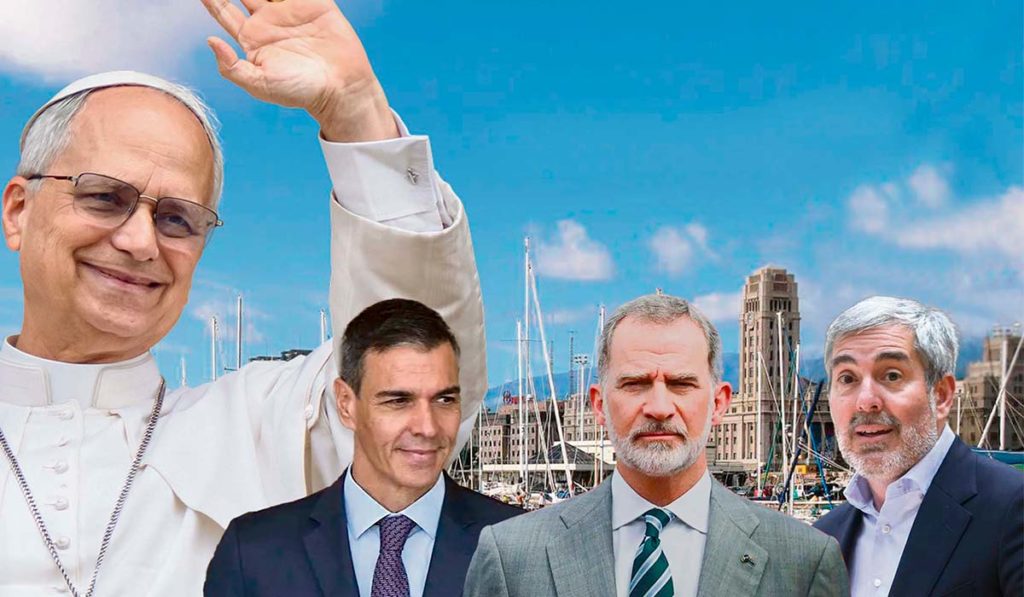 El rey Felipe VI y el presidente Sánchez acompañarán al papa León XIV en su histórica visita a Canarias