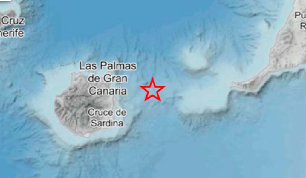 El IGN registra un terremoto de 3,9 entre Gran Canaria y Fuerteventura