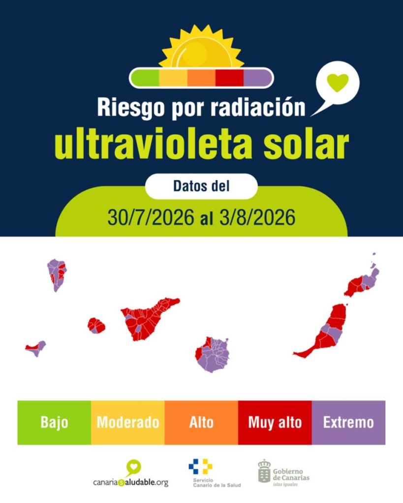 Mapa de las zonas de Canarias el nivel de riesgo en cada municipio. | DA