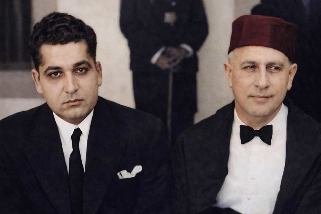 Luis Rodríguez Figueroa junto al gomero Fernando Ascanio, en los juicios de los Sucesos de Hermigua, ambos serían desaparecidos. DA